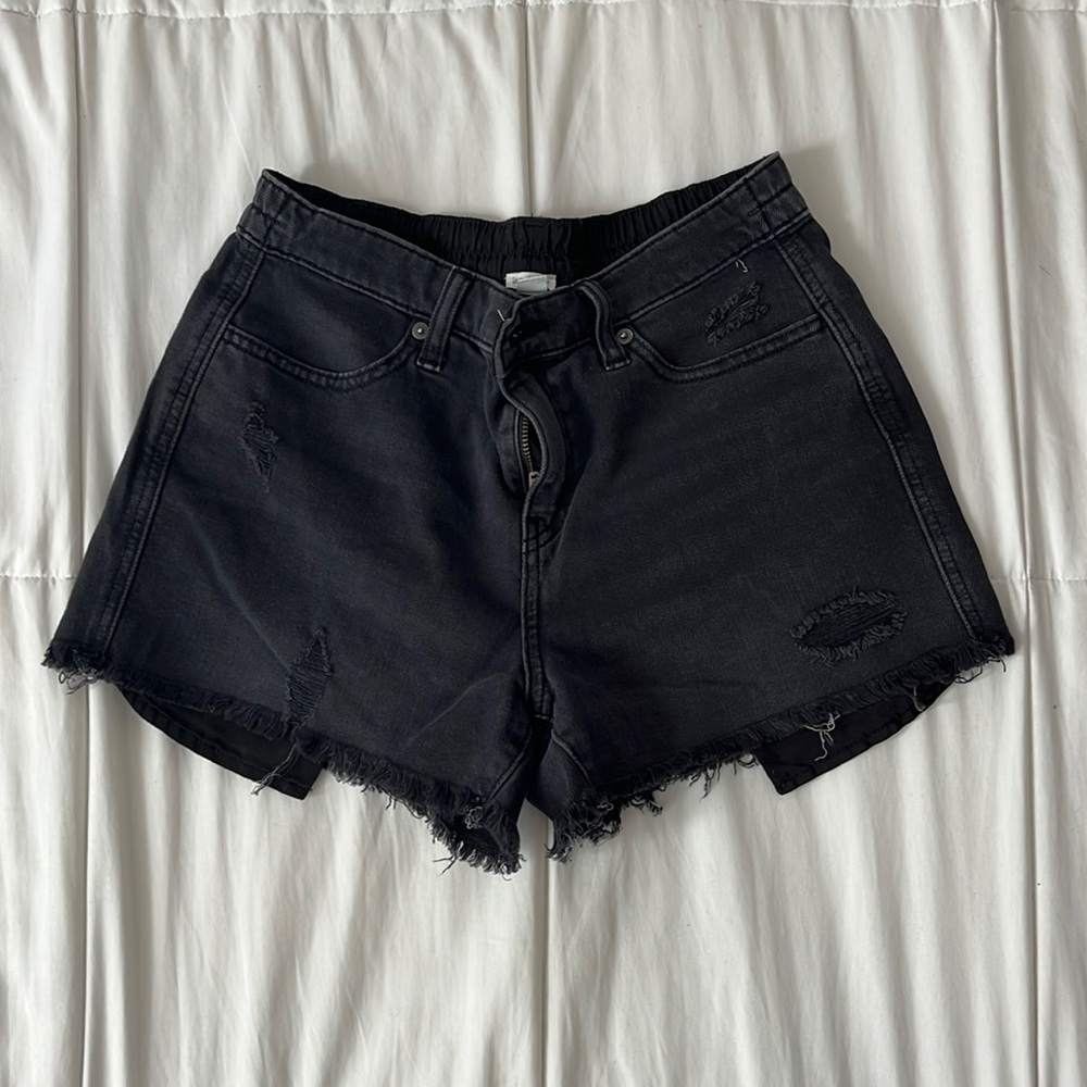 XS Aerie Black Denim Shorts